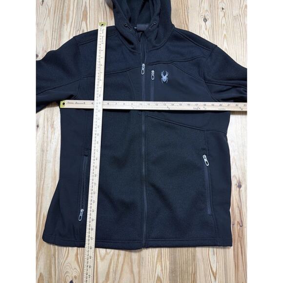 Spyder Bandit Men's Large Waffle Knit Fleece Full Zip Black Moisture Wicking - Picture 3 of 5